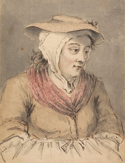 En fiskerkvinne, hender under forkle av Louis Philippe Boitard