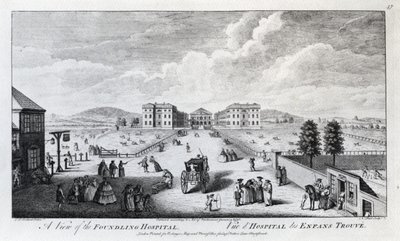 En utsikt over Foundling Hospital, gravert av Nathaniel Parr, 1750 av Louis Philippe Boitard