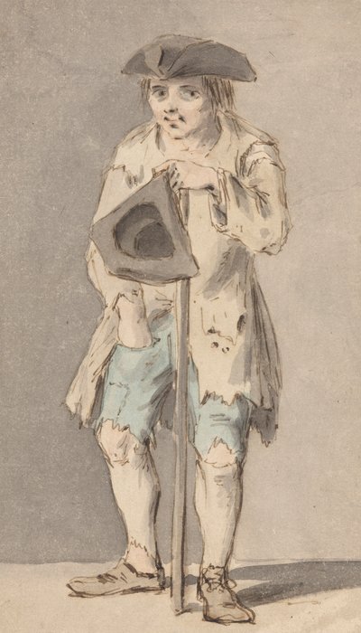 Tigger med stab som holder tricorn hatt av Louis Philippe Boitard