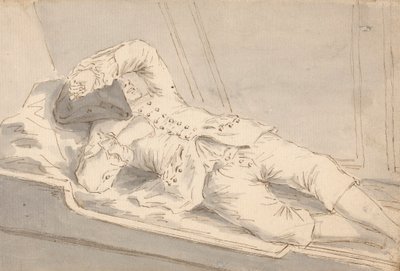 Mann som sover i en køye ombord på et skip av Louis Philippe Boitard