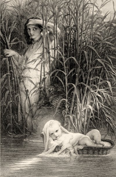 Moses oppdaget på Nilen av Louis Pierre Henriquel-Dupont