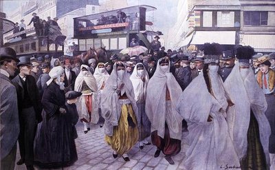 Kunstnere fra det orientalske teateret vender tilbake til Trocadero av Louis Remy Sabattier