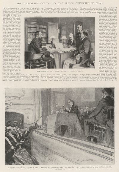Den truede avskaffelsen av den franske sensuren av skuespill av Louis Remy Sabattier