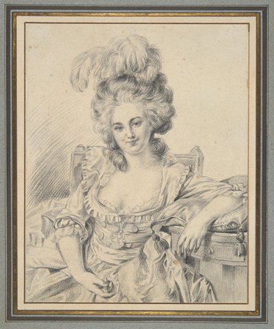 Portrait of A Lady, forberedende studie til et maleri av Louis Rolland Trinquesse