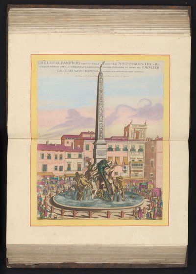 Vierstromenfontein te Roma Panfilio obelisk, reist av helligheten til N. S. Innocentio X (...) (tittel på objekt) av Louis Rouhier