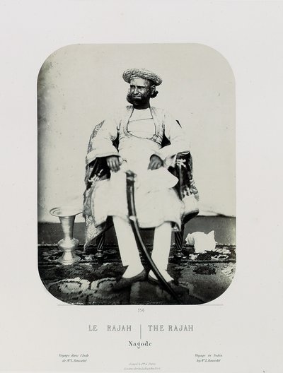 En kongelig Natch på øya Jug Navas Oudeypour; The Rajah, ca. 1865-68 (albumtrykk) av Louis Rousselet