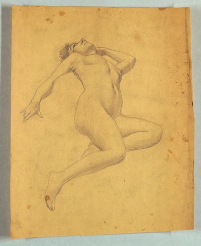 Studie av tilbakelent nakenfigur av Louis Schaettle