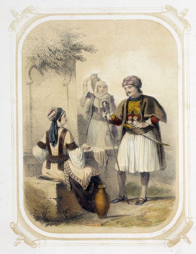 Innbyggere i Hellas - i "" Album of the young traveler", illustrert av Louis Lassalle av Louis Simon Lassalle