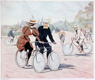 Tandem - tegning av L. Vallet av Louis Vallet