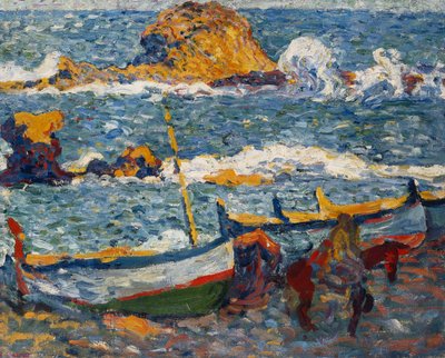 Streiken i Llanca, Spania; La Greve de Llanca, Spania, ca. 1896 (olje på lerret) av Louis Valtat