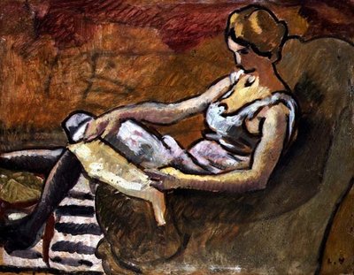The Thinker, ca. 1916 (olje på panel) av Louis Valtat