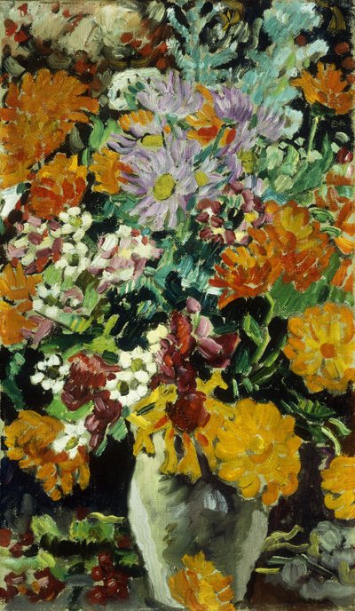 Vase med blomster; Vase de Fleurs, ca. 1930 (olje på lerret) av Louis Valtat