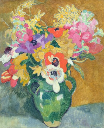 Vase med blomster, ca. 1925 (olje på lerret) av Louis Valtat