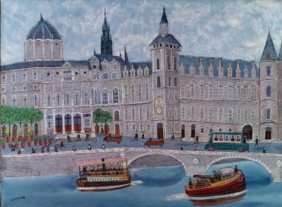Utsikt over Justispalasset i Paris Maleri av Louis Vivin (1861-1936) Paris fra det 20. århundre, kommunalt museum for moderne kunst av Louis Vivin