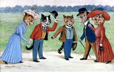 Promenaderende katter av Louis Wain