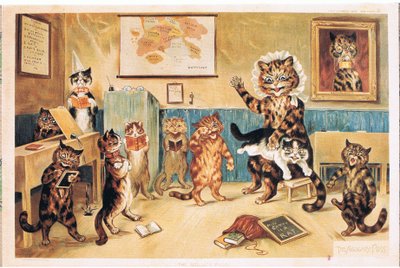 The Naughty Puss, Postkort, 1960-tallet av Louis Wain