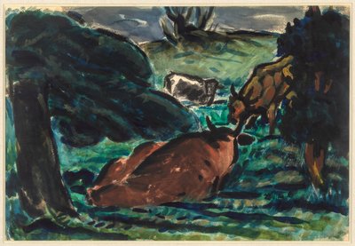 Cows Reclining, c1920-tallet. av Louis Wiesenberg