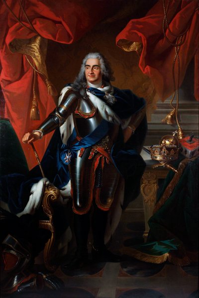 Portrett av Frederic-Auguste (Frederic Auguste) av Sachsen, kjent som den sterke (1670-1733), deretter Auguste II-kongen av Polen (Portrett av Frederick Augustus av Polen og Sachsen (1670-1733)) Maleri etter Louis de Silvestre (1675- 1760) Olje på lerret - av Louis de (after) Silvestre