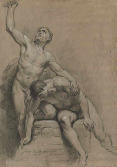 To mannlige nakenbilder, 1710. av Louis de Boullogne