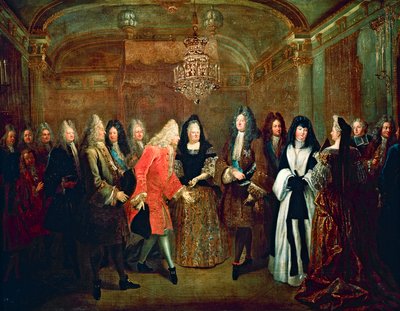 Ludvig XIV mottok kurfyrsten av Sachsen, Frederick Augustus II i Fontainebleau 27. september av Louis de Silvestre