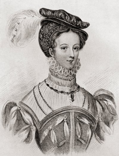 Mary, Queen of Scots, 16 år gammel, fra The Girl Through the Ages, utgitt 1933 av Louisa Stuart Costello