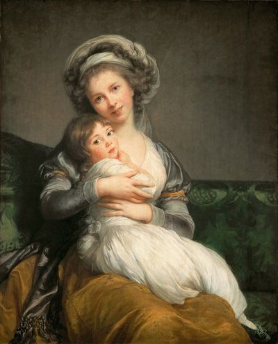 Selvportrett med hennes datter, Julie, 1786. av Elisabeth Louise Vigee Lebrun