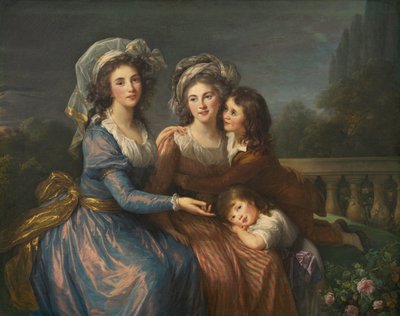 Marquise de Pezay, og Marquise de Rougé med sønnene Alexis og Adrien av Elisabeth Louise Vigee Lebrun