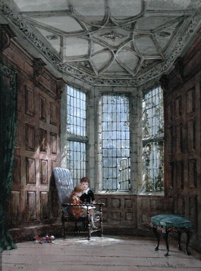The Bay Window (akvarell og kroppsfarge på papir) av Louise Ingram Rayner