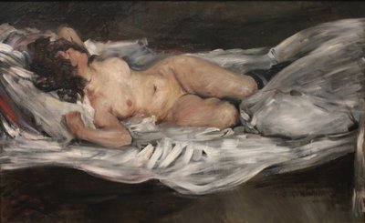 Liggende kvinnelig naken av Lovis (1858-1925) Corinth