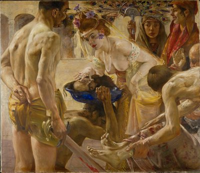 Salome og hodet til døperen Johannes (maleri på lerret) av Lovis (1858-1925) Corinth