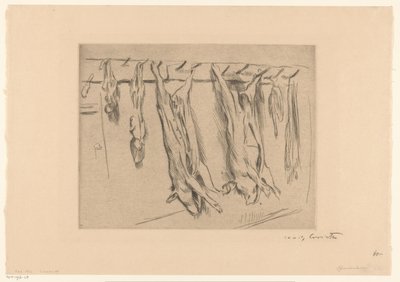 slaktede griser av Lovis Corinth (signed by artist)