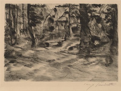 Bank im Walde II Bench in the Woods II, 1917. av Lovis Corinth