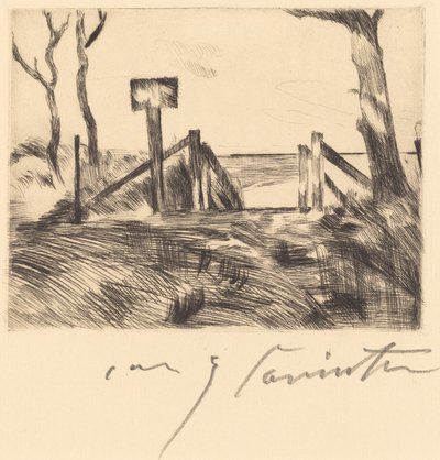 Bro med plakett Bro med skilt, 1916. av Lovis Corinth