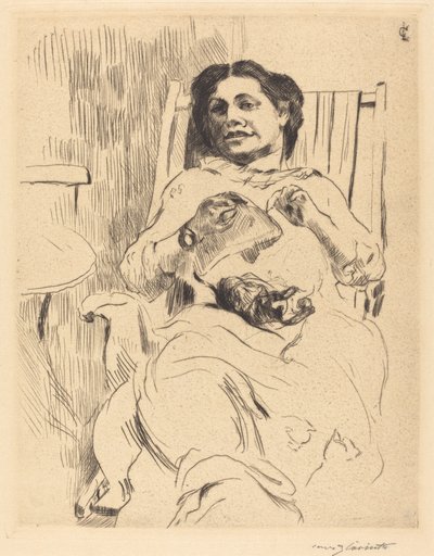 Kvinne med håndarbeid, 1912. av Lovis Corinth