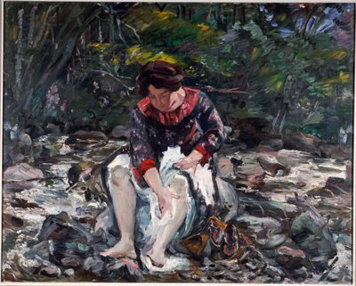 Jente i bekken, 1913 av Lovis Corinth