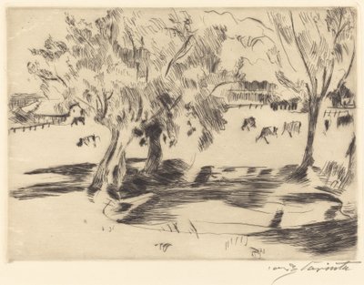 Landskap med kyr av Lovis Corinth