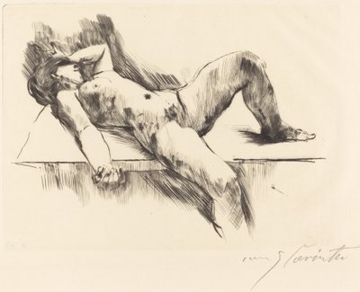 Liggende naken kvinne III av Lovis Corinth