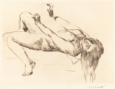 Nud feminin întins. Studiu pentru Iosif și Potifar Femeie întinsă..., 1915. norvegiană av Lovis Corinth