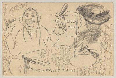 Lovis Corinth til Carl Strathmann: postkort, poststemplet 13. mars 1903 av Lovis Corinth