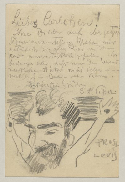 Lovis Corinth til Carl Strathmann: postkort, poststemplet 16. januar 1903 av Lovis Corinth