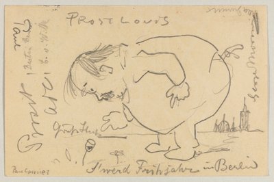 Lovis Corinth til Carl Strathmann: postkort, poststemplet 1. april 1908 av Lovis Corinth