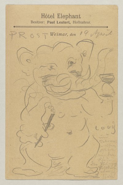 Lovis Corinth til Carl Strathmann: postkort, poststemplet 20. april 1905 av Lovis Corinth