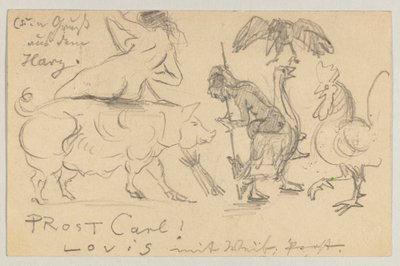 Lovis Corinth til Carl Strathmann: postkort, poststemplet 21. juli 1905 av Lovis Corinth