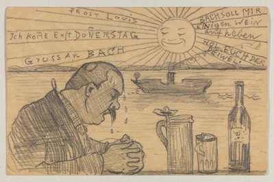Lovis Corinth til Carl Strathmann: postkort, poststemplet 22. juni 1898 av Lovis Corinth