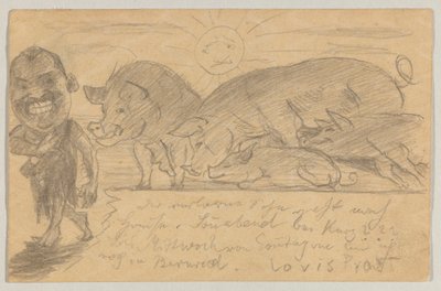 Lovis Corinth til Carl Strathmann: postkort, poststemplet 25. august 1899 av Lovis Corinth