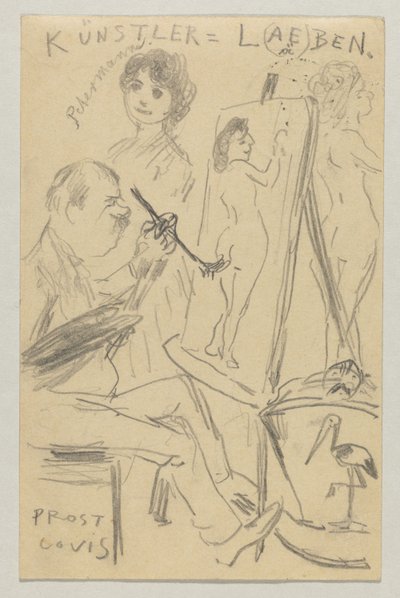 Lovis Corinth til Carl Strathmann: postkort, poststemplet 25. juni 1904 av Lovis Corinth