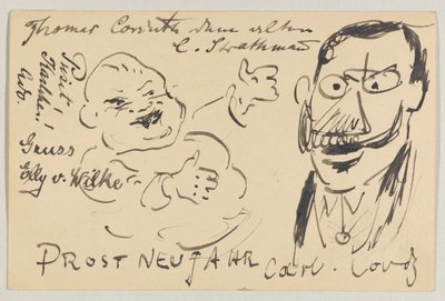 Lovis Corinth til Carl Strathmann: postkort, poststemplet 27. desember 1904 av Lovis Corinth