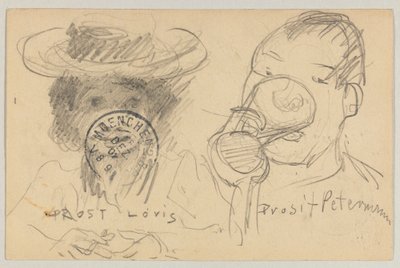 Lovis Corinth til Carl Strathmann: postkort, poststempel på forsiden 17. desember 1902 av Lovis Corinth