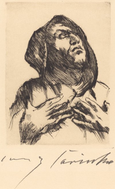 Munk stirrer oppover av Lovis Corinth