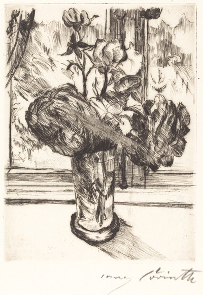 Roser i et glass vann, 1916. av Lovis Corinth